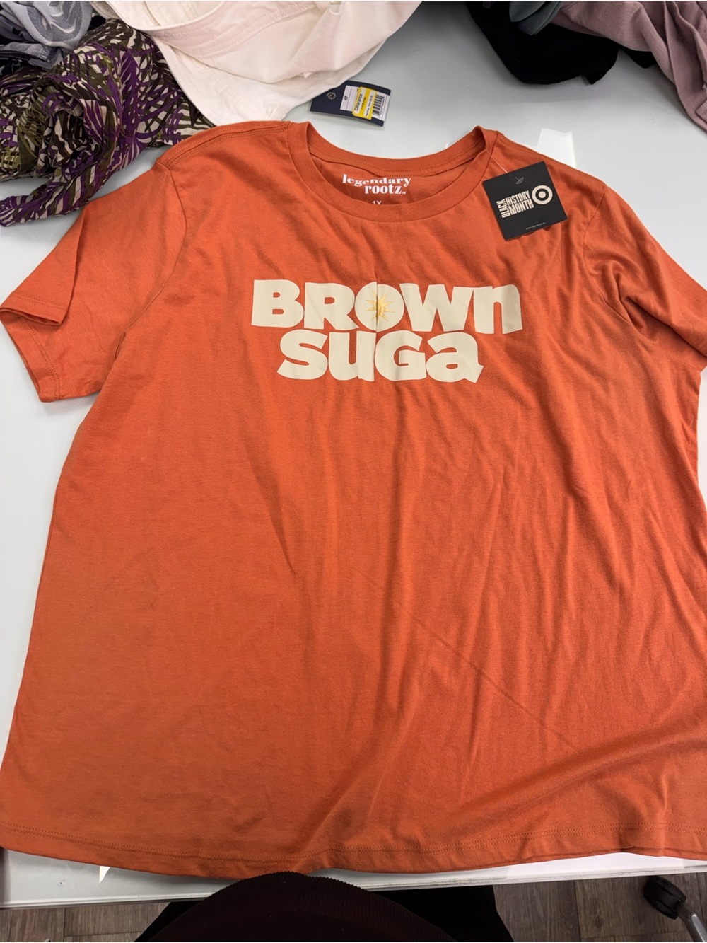 Target burnt Orange Graphic 'BROWN SUGA' Short Sleeve Tee